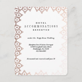 Rose Gold Delicate Wedding Hotel Card Begleitkarte