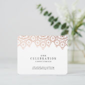 Rose Gold Delikate Wedding Card Begleitkarte (Stehend Vorderseite)
