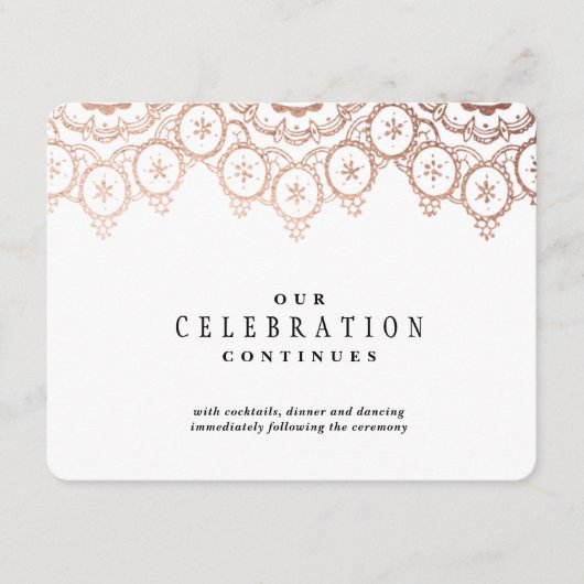 Rose Gold Delikate Wedding Card Begleitkarte (Vorderseite)