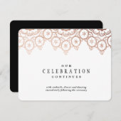 Rose Gold Delikate Wedding Card Begleitkarte (Vorne/Hinten)