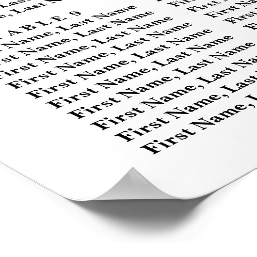 Rose Gold Delikate Wedding Seating Chart Poster (Ecke)