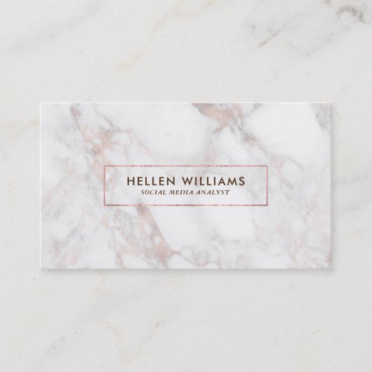 Rose-Gold-Deluxe-Imitate - Marmorstein Visitenkarte (Vorderseite)