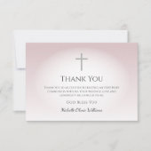 Rose Gold der einfachen Cross First Communitys Dankeskarte (Vorderseite)