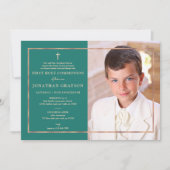 Rose Gold der ersten heiligen Kommunion Einladung (Vorderseite)