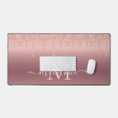 Rose Gold Desk Mat Individuelle Name und Letter Schreibtischunterlage (Tastatur & Maus)