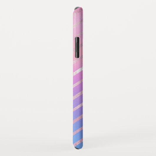 Rose Gold Diagonal Streifen Muster Case-Mate iPhone Hülle (Hinten/Rechts)