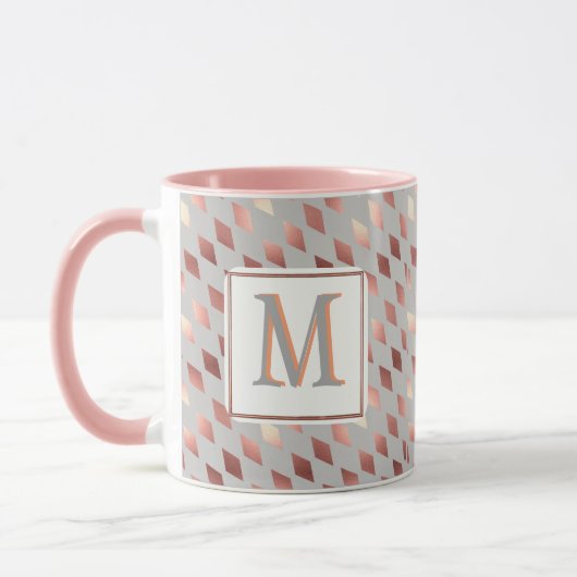 Rose Gold Diamant Erstgrau-Tasse Tasse (Links)