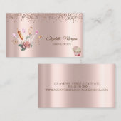 Rose Gold Diamanten, Blume, Backwaren Visitenkarte (Vorne/Hinten)