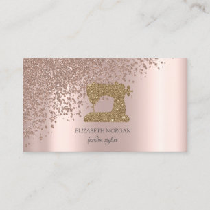 Rose Gold Diamanten Gold Glitter Nähmaschine Visitenkarte