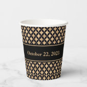 Rose Gold Diamantkunst Deko geometrisches Party Pappbecher (Rückseite)