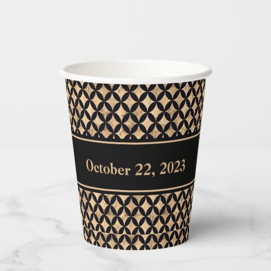 Rose Gold Diamantkunst Deko geometrisches Party Pappbecher (Rückseite)