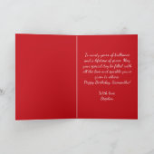 Rose Gold Diamond 90th Birthday Red Sparkle Karte (Innenseite)