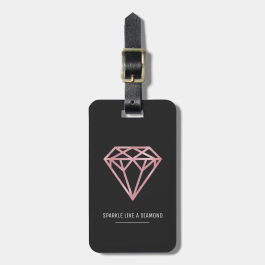 Rose Gold Diamond Gepäckanhänger (Vorderseite vertikal)