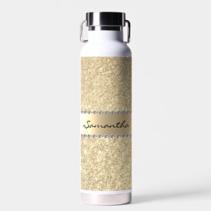 Rose Gold Diamond Glitzer Bling Metallic Monogramm Trinkflasche