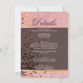 Rose Gold Diamond Herz Custom Foto Hochzeit Einladung (Rückseite)