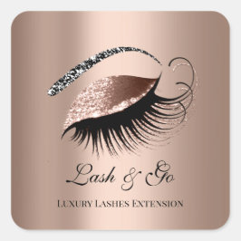 Rose Gold Diamond Makeup Artist Lash Extension Quadratischer Aufkleber