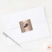 Rose Gold Diamond Makeup Artist Lash Extension Quadratischer Aufkleber (Umschlag)