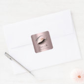 Rose Gold Diamond Makeup Artist Lash Shop Quadratischer Aufkleber (Umschlag)