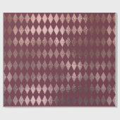 Rose Gold Diamond Prüfmuster auf Burgund Geschenkpapier (Flach)