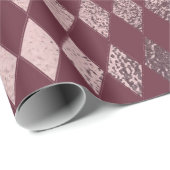 Rose Gold Diamond Prüfmuster auf Burgund Geschenkpapier (Rolleneckpunkt)
