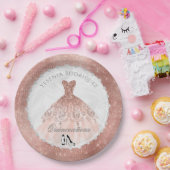 Rose Gold Diamond Sparkle Glam Quinceañera Pappteller (Party)