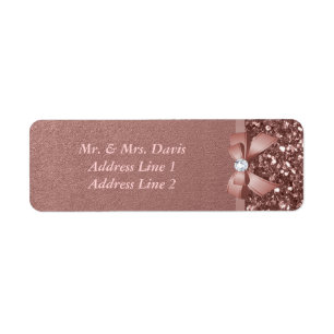 Rose Gold Diamonds Bow Glitzer