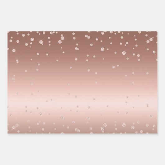Rose Gold Diamonds Geschenkpapier Set (Vorderseite)