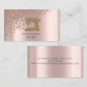 Rose Gold Diamonds Gold Glitter Sewing Machine Visitenkarte (Vorne/Hinten)