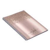Rose Gold Diamonds Monogram Notizblock (Rechte Seite)