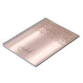 Rose Gold Diamonds Monogram Notizblock (Linke Seite)