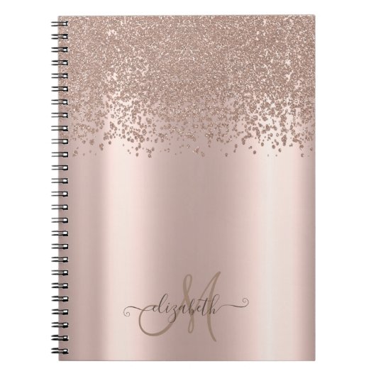 Rose Gold Diamonds Monogram Notizblock (Vorderseite)