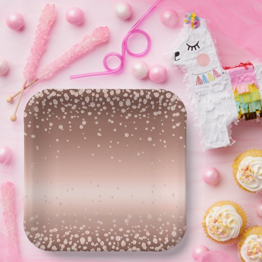 Rose Gold Diamonds Pappteller (Party)