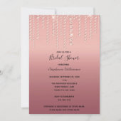 Rose Gold Diamonds treiben Trendy Brautparty Einladung (Vorderseite)