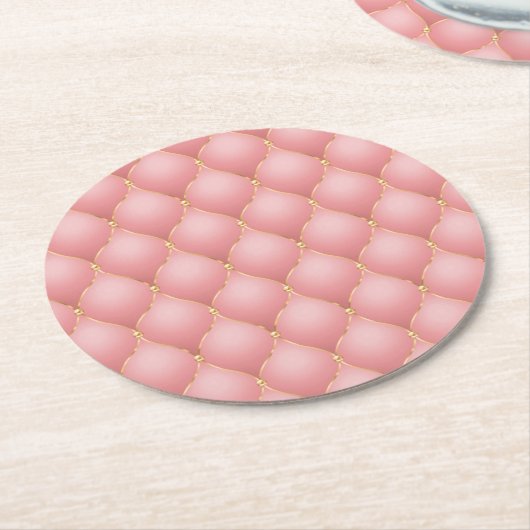 Rose Gold Diamonds Tufted Paper Untersetzer (Angewinkelt)