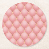 Rose Gold Diamonds Tufted Paper Untersetzer (Vorderseite)