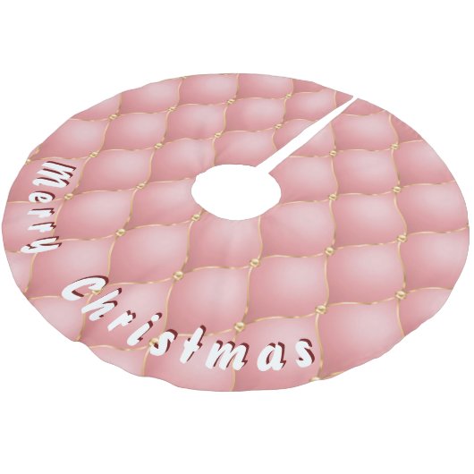 Rose Gold Diamonds Weihnachtsbaumrock Polyester Weihnachtsbaumdecke (Schrägansicht)