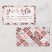 Rose Gold Diaper Raffelschein Begleitkarte (Vorne/Hinten)