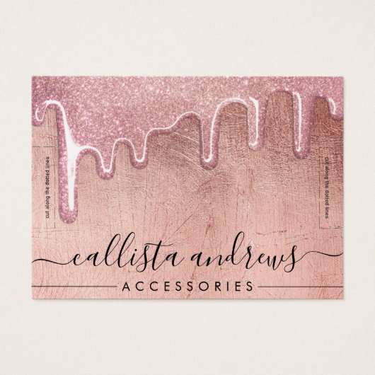 Rose Gold Dick Glitzer Tropfen Armband anzeigen (Vorderseite)