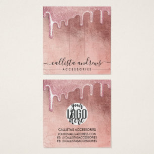 Rose Gold Dicke Glitter Tropfen Logo Haarspange