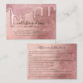 Rose Gold Dicker Glitzer Tropfen Lashes Visitenkarte (Vorne/Hinten)