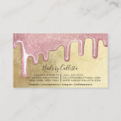 Rose Gold Dicker Glitzer Tropfen Polnische Nägel Visitenkarte (Rückseite)