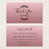 Rose Gold Discount Loyalität Vielen Dank (Vorne & Hinten)