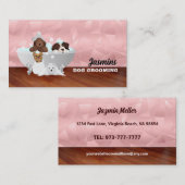Rose Gold Dog Bath Business Cards Visitenkarte (Vorne/Hinten)