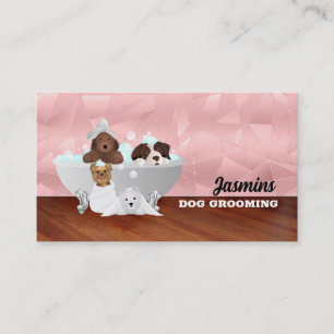 Rose Gold Dog Bath Business Cards Visitenkarte