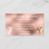 Rose Gold Dog Grooming Glitzer Pet Services Visitenkarte (Rückseite)