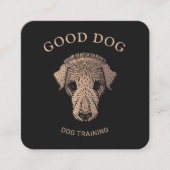 Rose Gold Dog Trainer Business Card Quadratische Visitenkarte (Vorderseite)