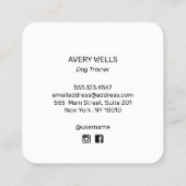 Rose Gold Dog Trainer Business Card Quadratische Visitenkarte (Rückseite)
