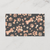 Rose Gold Dog Walker Pet Sitter Pfosten Drucken Visitenkarte (Rückseite)