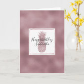 Rose Gold Dots Ananas Geburtstag Karte (Gelbe Blume)