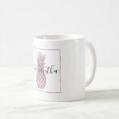 Rose Gold Dots Ananas Kaffeetasse (VorderseiteRechts)
